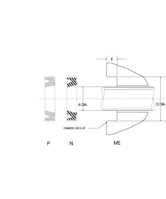 Value Collection - 1-3/4" Inside Diam x 2-1/8" Outside Diam Can Wiper - 1/5" High, Metal & Nitrile - All Tool & Supply