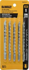 DeWALT - 4" Long, 6 Teeth per Inch, Cobalt Jig Saw Blade - Toothed Edge, 1/4" Wide x 0.06" Thick, T-Shank - All Tool & Supply