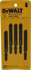 DeWALT - 3" Long, Carbide Grit Jig Saw Blade - Continuous Edge, 0.3" Wide x 0.06" Thick, T-Shank - All Tool & Supply