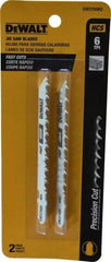 DeWALT - 4" Long, 6 Teeth per Inch, High Carbon Steel Jig Saw Blade - Toothed Edge, 1/4" Wide x 0.035" Thick, T-Shank - All Tool & Supply