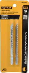 DeWALT - 4" Long, 10 Teeth per Inch, High Carbon Steel Jig Saw Blade - Toothed Edge, 1/4" Wide x 0.06" Thick, T-Shank - All Tool & Supply