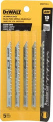 DeWALT - 4" Long, 10 Teeth per Inch, High Carbon Steel Jig Saw Blade - Toothed Edge, 1/4" Wide x 0.06" Thick, U-Shank - All Tool & Supply