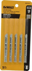 DeWALT - 3" Long, 18 Teeth per Inch, High Carbon Steel Jig Saw Blade - Toothed Edge, 0.3" Wide x 0.0313" Thick, U-Shank - All Tool & Supply