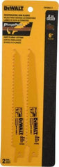 DeWALT - 6" Long, Bi-Metal Reciprocating Saw Blade - Tapered Profile, 6 TPI, Toothed Edge, Universal Shank - All Tool & Supply