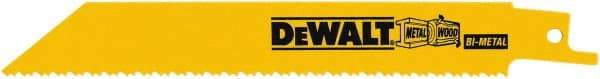 DeWALT - 6" Long, Bi-Metal Reciprocating Saw Blade - Straight Profile, 10 to 14 TPI, Toothed Edge, Universal Shank - All Tool & Supply