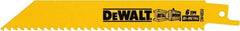 DeWALT - 6" Long, Bi-Metal Reciprocating Saw Blade - Straight Profile, 6 TPI, Toothed Edge, Universal Shank - All Tool & Supply