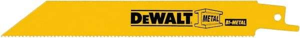 DeWALT - 6" Long, Bi-Metal Reciprocating Saw Blade - Straight Profile, 14 TPI, Toothed Edge, Universal Shank - All Tool & Supply