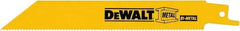 DeWALT - 6" Long, Bi-Metal Reciprocating Saw Blade - Straight Profile, 14 TPI, Toothed Edge, Universal Shank - All Tool & Supply