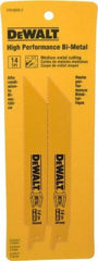 DeWALT - 6" Long x 3/4" Thick, Bi-Metal Reciprocating Saw Blade - Straight Profile, 14 TPI, Toothed Edge, Universal Shank - All Tool & Supply