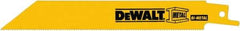 DeWALT - 6" Long, Bi-Metal Reciprocating Saw Blade - Straight Profile, 18 TPI, Toothed Edge, Universal Shank - All Tool & Supply