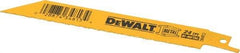 DeWALT - 6" Long x 3/4" Thick, Bi-Metal Reciprocating Saw Blade - Straight Profile, 24 TPI, Toothed Edge, Universal Shank - All Tool & Supply