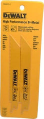 DeWALT - 6" Long x 3/4" Thick, Bi-Metal Reciprocating Saw Blade - Straight Profile, 24 TPI, Toothed Edge, Universal Shank - All Tool & Supply