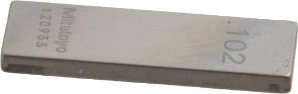 Mitutoyo - 0.102" Rectangular Steel Gage Block - Accuracy Grade 0, Includes Certificate of Inspection - All Tool & Supply