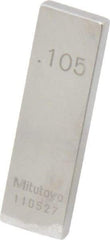 Mitutoyo - 0.105" Rectangular Steel Gage Block - Accuracy Grade 0, Includes Certificate of Inspection - All Tool & Supply