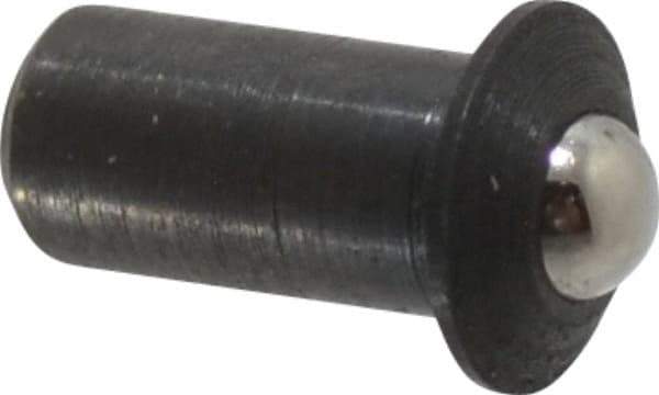 Gibraltar - 1/4" Body Length x 1/8" Body Diam, 0.75 Lb Init to 2.5 Lb Final End Force, Steel Press Fit Ball Plunger - 3/32" Ball Diam, 0.035" Max Ball Reach, 0.032" Flange Thickness - All Tool & Supply