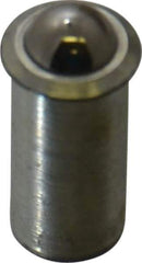 Gibraltar - 0.0643" Body Length x 5/16" Body Diam, 2 Lb Init to 5 Lb Final End Force, Steel Press Fit Ball Plunger - 1/4" Ball Diam, 0.09" Max Ball Reach, 0.045" Flange Thickness - All Tool & Supply