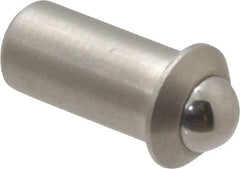 Gibraltar - 0.394" Body Length x 3/16" Body Diam, 1 Lb Init to 2.5 Lb Final End Force, Stainless Steel Press Fit Ball Plunger - 5/32" Ball Diam, 0.058" Max Ball Reach, 0.04" Flange Thickness - All Tool & Supply