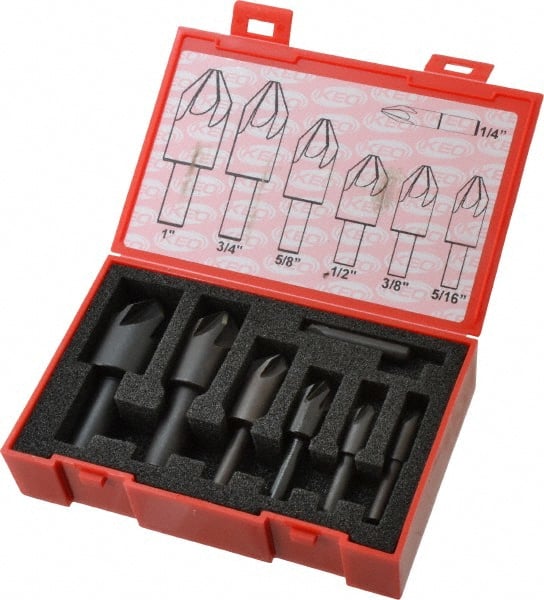 Keo - 7 Piece, 1/4 to 1" Head Diam, 82° Included Angle, Single End Countersink Set - All Tool & Supply