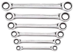 GearWrench - 6 Piece, 8mm x 9mm to 17mm x 19mm, Ratchet Set - Metric Measurement Standard, Chrome Finish, Comes in Display Card - All Tool & Supply