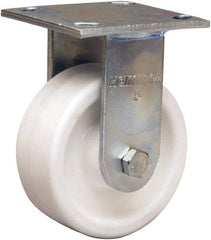 Hamilton - 5" Diam x 2" Wide x 7" OAH Top Plate Mount Rigid Caster - Polyolefin, Delrin Bearing, 4 x 4-1/2" Plate - All Tool & Supply