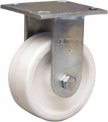 Hamilton - 5" Diam x 2" Wide x 6-1/2" OAH Top Plate Mount Rigid Caster - Polyolefin, 650 Lb Capacity, Delrin Bearing, 4 x 4-1/2" Plate - All Tool & Supply