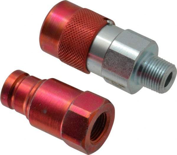 Value Collection - 3/8 NPTF Steel Hydraulic Hose Flush Face Coupler Set - All Tool & Supply