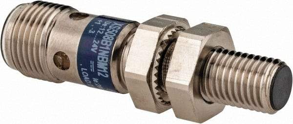 Telemecanique Sensors - NPN, NC, 1.5mm Detection, Cylinder Shielded, Inductive Proximity Sensor - 3 Wires, IP67, 12 to 24 VDC, M12x1 Thread, 45mm Long x 0.39 Inch Wide - All Tool & Supply