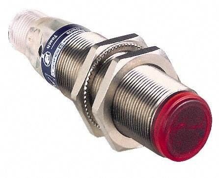 Telemecanique Sensors - 4 Pin M12 Connector, 20m Nominal Distance, Shock and Vibration Resistant, Multimode Photoelectric Sensor - 12 to 24 VDC, 250 Hz, Brass, 78mm Long x 18mm Wide x 1.7 Inch High - All Tool & Supply