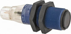 Telemecanique Sensors - 4 Pin M12 Connector, 15m Nominal Distance, Shock and Vibration Resistant, Through Beam Photoelectric Sensor - 12 to 24 VDC, 500 Hz, PBT, 60mm Long x 18mm Wide - All Tool & Supply