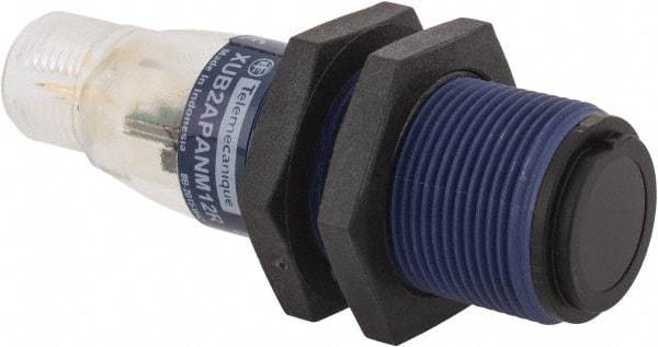 Telemecanique Sensors - 4 Pin M12 Connector, 15m Nominal Distance, Shock and Vibration Resistant, Through Beam Photoelectric Sensor - 12 to 24 VDC, 500 Hz, PBT, 2.36 Inch Long x 0.71 Inch Wide - All Tool & Supply