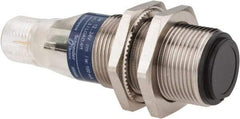 Telemecanique Sensors - 4 Pin M12 Connector, 15m Nominal Distance, Shock and Vibration Resistant, Through Beam Photoelectric Sensor - 12 to 24 VDC, 500 Hz, Nickel Plated Brass, 2.36 Inch Long x 0.71 Inch Wide - All Tool & Supply