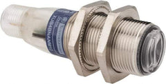 Telemecanique Sensors - 4 Pin M12 Connector, 0.1m Nominal Distance, Shock and Vibration Resistant, Diffused Photoelectric Sensor - 12 to 24 VDC, 500 Hz, Nickel Plated Brass, 2.36 Inch Long x 0.71 Inch Wide - All Tool & Supply