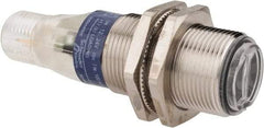 Telemecanique Sensors - 4 Pin M12 Connector, 0.1m Nominal Distance, Shock and Vibration Resistant, Diffused Photoelectric Sensor - 12 to 24 VDC, 500 Hz, Nickel Plated Brass, 2.36 Inch Long x 0.71 Inch Wide - All Tool & Supply