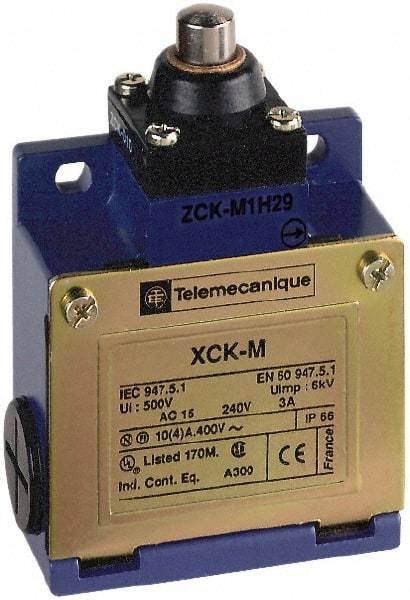 Telemecanique Sensors - DP, NC/NO, 240 VAC, Screw Terminal, End Plunger Actuator, General Purpose Limit Switch - IP66 IPR Rating - All Tool & Supply