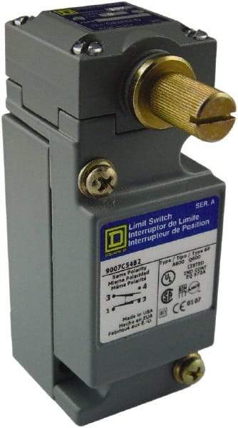 Square D - SPDT, NC/NO, Multiple VDC Levels, Screw Terminal, Rotary Head Actuator, General Purpose Limit Switch - 1, 2, 4, 6, 12, 13, 6P NEMA Rating, IP66 IPR Rating - All Tool & Supply