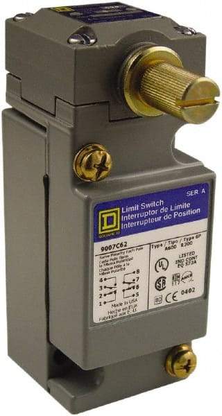 Square D - SPDT, 2NC/2NO, 600 Volt Screw Terminal, Rotary Head Actuator, General Purpose Limit Switch - 1, 2, 4, 6, 12, 13, 6P NEMA Rating, IP67 IPR Rating - All Tool & Supply