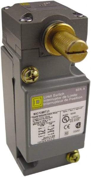 Square D - DPDT, NC/NO, 600 VAC at 1.20 Amp, 600 VDC at 0.10 Amp, Screw Terminal, Rotary Head Actuator, General Purpose Limit Switch - 1, 2, 4, 6, 12, 13, 6P NEMA Rating, IP66 IPR Rating - All Tool & Supply