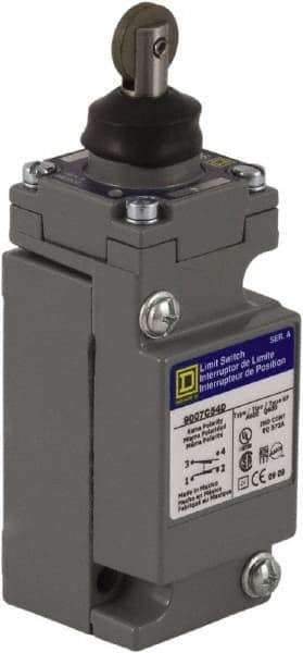 Square D - SPDT, NC/NO, 600 Volt Screw Terminal, Roller Plunger Actuator, General Purpose Limit Switch - 1, 2, 4, 6, 12, 13, 6P NEMA Rating, IP67 IPR Rating - All Tool & Supply