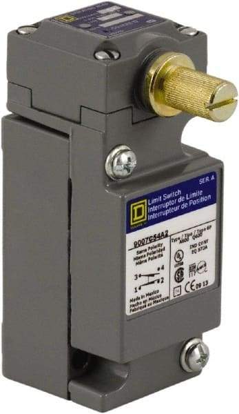 Square D - SPDT, NC/NO, 250 VDC at 0.11 Amp, 600 VAC at 1.20 Amp, Screw Terminal, Rotary Head Actuator, General Purpose Limit Switch - 1, 2, 4, 6, 12, 13, 6P NEMA Rating, IP66 IPR Rating - All Tool & Supply