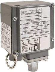 Square D - 4, 13 and 4X NEMA Rated, SPDT, 1.5 to 75 psi, Electromechanical Pressure and Level Switch - Fixed Pressure, 120 VAC at 6 Amp, 125 VDC at 0.22 Amp, 240 VAC at 3 Amp, 250 VDC at 0.27 Amp, 1/4 Inch Connector, Screw Terminal, For Use with 9012G - All Tool & Supply