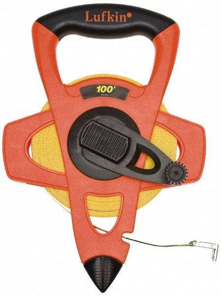 Lufkin - 300' x 3/4" Yellow Blade Tape Measure - 1/8" Graduation, C11 Graduation Style, Orange/Yellow/Black Case - All Tool & Supply