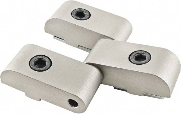 80/20 Inc. - 57mm Long x 43.6mm Wide x 13mm Thick, Heavy Duty Hinge - Aluminum, Clear Anodized Finish - All Tool & Supply