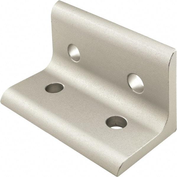 80/20 Inc. - 40mm Wide, Open Shelving 4 Hole Inside Corner Bracket - Aluminum, Clear Anodized Finish, 76mm Long, Use with 40 Series & Bolt Kit 75-3422 - All Tool & Supply