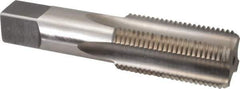 Hertel - 1-1/2 - 8 UNS 4 Flute Bright Finish High Speed Steel Straight Flute Standard Hand Tap - Bottoming, Right Hand Thread, 6-3/8" OAL, 3" Thread Length, H5 Limit, Through Coolant - Exact Industrial Supply