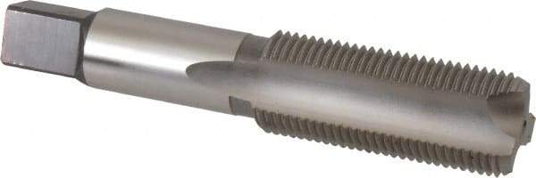 Hertel - 1-12 UNF, 3 Flute, Bright Finish, High Speed Steel Spiral Point Tap - Bottoming Chamfer, Right Hand Thread, 5-1/8" OAL, 2-1/2" Thread Length, 3B Class of Fit - Exact Industrial Supply