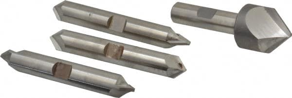 Hertel - 4 Piece 1" Cutter Head Diam, Cobalt Chamfer Mill Set - All Tool & Supply