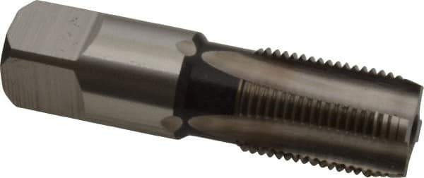 Hertel - 3/8-18 NPS Thread, 4 Flute Standard Pipe Tap - 2-9/16" OAL, 1-1/16" Thread Length, 0.7" Shank Diam, Bright Finish, High Speed Steel - Exact Industrial Supply