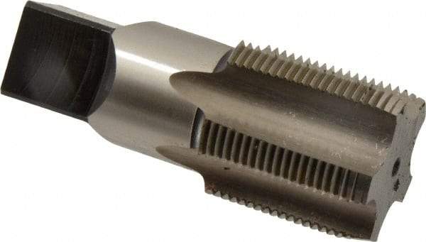 Hertel - 1-1/4 - 11-1/2 NPS Thread, 5 Flute Standard Pipe Tap - 4" OAL, 1-3/4" Thread Length, 1-5/16" Shank Diam, Bright Finish, High Speed Steel - Exact Industrial Supply