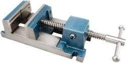 Gibraltar - 6" Jaw Opening Capacity x 2" Throat Depth, Drill Press Vise - 6" Wide Jaw, Stationary Base, Rapid Acting, 16-1/2" OAL x 3" Overall Height, Cast Iron - All Tool & Supply