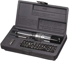 SK - 29 Piece, 2 to 36 In/Lb, Industrial Adjustable Torque Limiting Screwdriver Kit - 1/4" Drive - All Tool & Supply